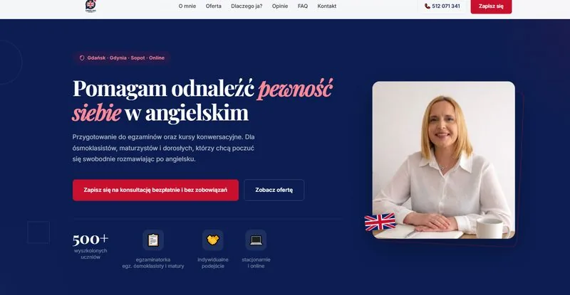 Angielski Nieobcy - strona internetowa
